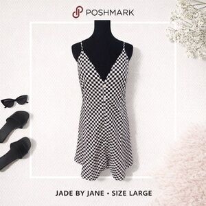 Jade by Jane Checkered Sleeveless Slip Dress Large NWOT| Spring